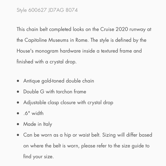 NEW💕Gucci GG chain belt💕 - Picture 6 of 8